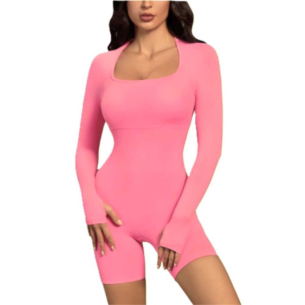 NEW One Piece Pink Workout Wear Onesie Outfit In Size Medium